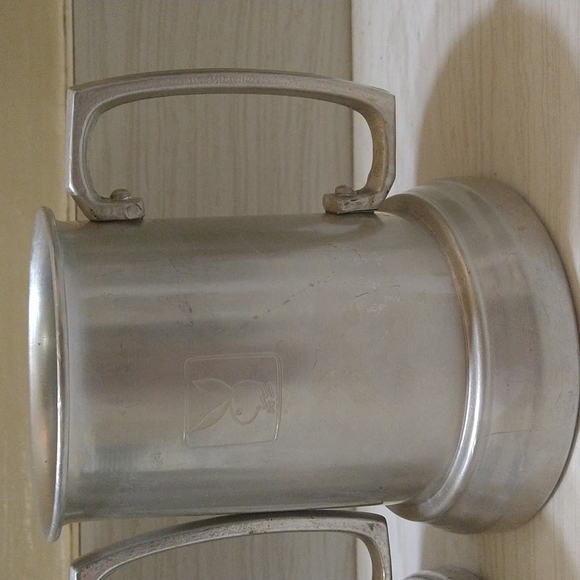 Vintage Pair of Playboy Aluminum & Glass Beer Steins - Picture 3 of 6